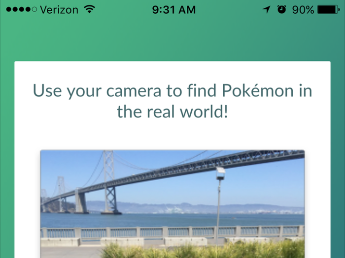 To see Pokemon in the real world around you, not an animated map screen, select the "camera on" option.