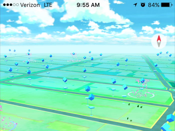 The blue things in the app are pokéstops. So there are a lot of places you can walk to.