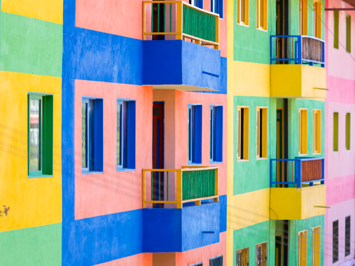 More colorful architecture can be found in Guatapé, a town just under two hours drive from Medellín.