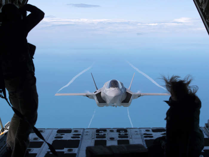 Photographers also took pictures of the F-35B in action.