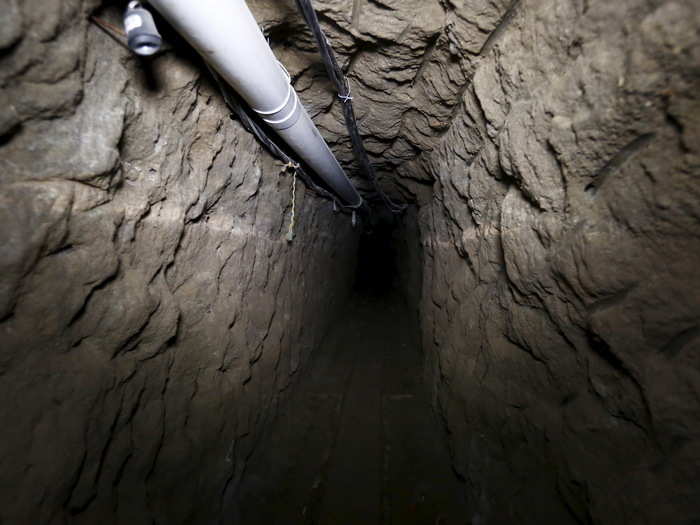 ... which led to a mile-long tunnel that was 5 1/2 feet high (one inch taller than Guzmán) and 2 feet 7 inches wide.