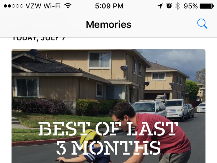 The Photos app automatically creates short videos of your best memories.