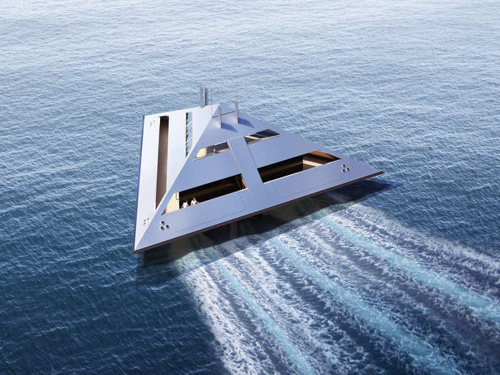 When the blades are operating at low speeds, the superyacht can glide on water.