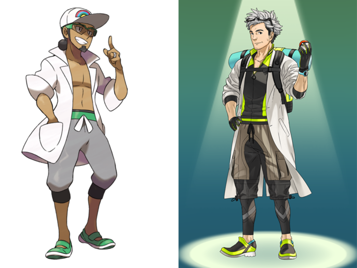 Professor Kukui, seen below on the left, will guide you on your Pokémon journey. He, like Professor Willow from "Pokémon Go" on the right, is fine as hell.