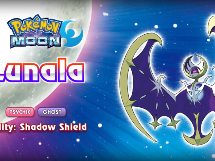 Lunala, a spooky bat-like Psychic/Ghost-type, is exclusive to "Pokémon Moon." If you like one better than the other, that