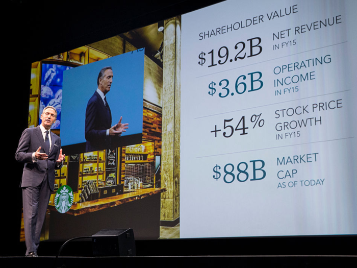 In the last 28 years, Schultz has grown the company to include more than 22,500 stores in 70 countries bringing in an annual revenue of $19.2 billion.