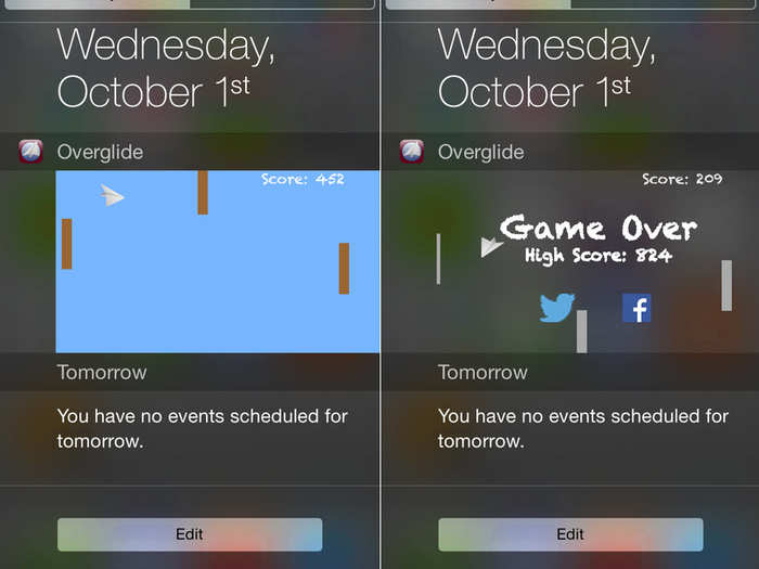 Overglide is another game that exists only as a widget.