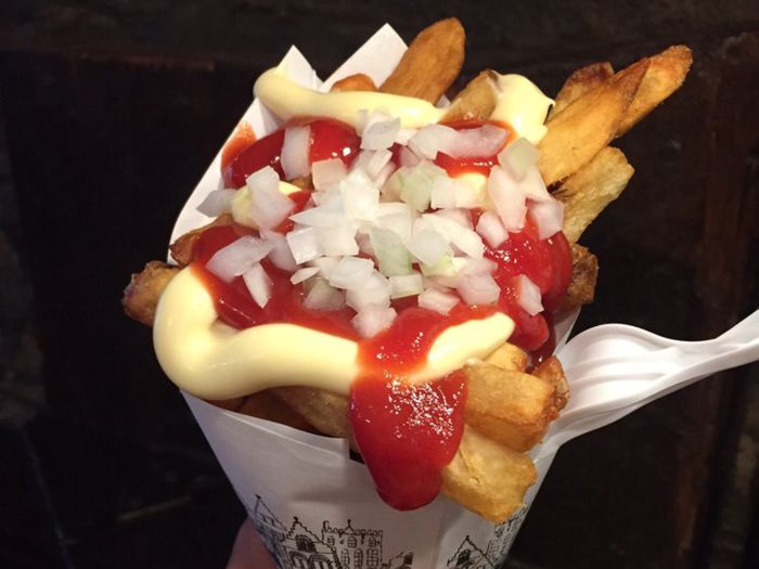 NEW YORK: A year after a deadly gas explosion leveled NYC fry shop Pommes Frites in 2015, the spot reopened to a horde of eager customers. Open late, the French fry-only restaurant cooks up cones of fresh Belgium fries with over 30 dipping sauces — ranging from Vietnamese pineapple mayo to peanut satay — to douse them in.