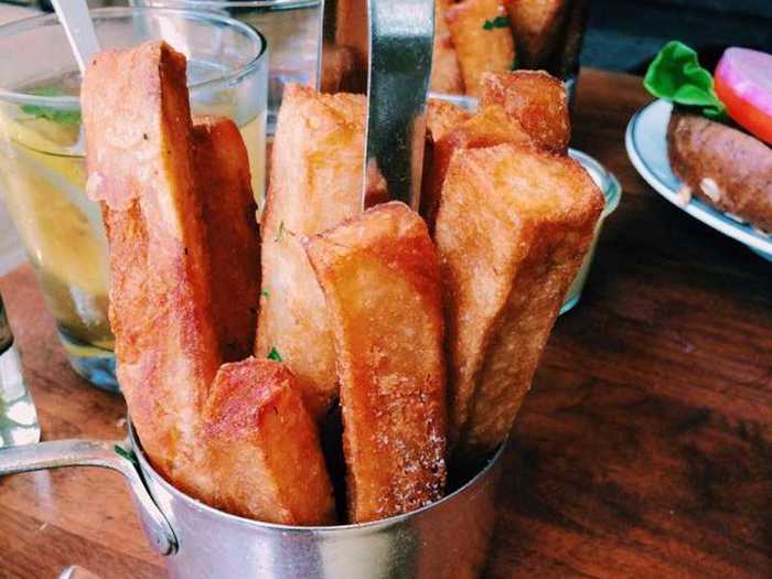 WASHINGTON, DC: When the Blue Duck Tavern says thick-cut fries, it really means thick-cut: The signature hand-cut BDT fries are massive. The ultra-wide wedges are triple fried, tossed in herbs, and served with garlic aioli.