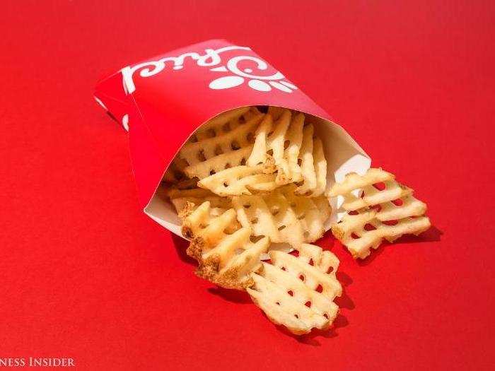 And finally, the iconic waffle fries of Chick-fil-A. At first glance, these are not your average fast-food fries – the waffle cut could be a big advantage.