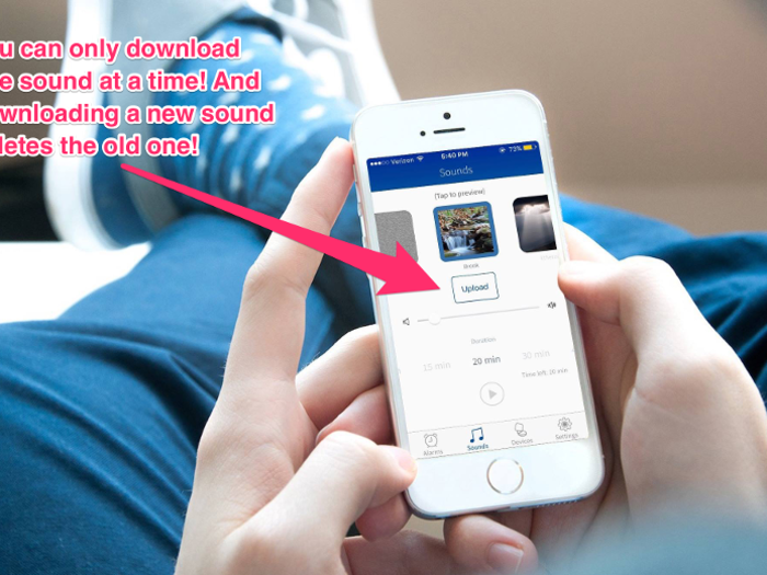 My other issue with Hush is its ability to play sounds. Hush provides an excellent variety of soothing sounds, from waterfalls to brooks to different types of rain sounds and more. But for some reason, you have to download each sound before you can play it — which sometimes takes more than a few minutes — and you can only download and keep one sound at a time.