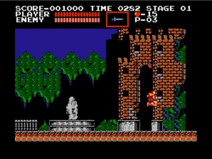 In "Castlevania," play as vampire hunter Simon Belmont as he scales Dracula