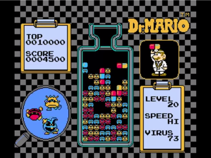 "Dr. Mario" casts our favorite Italian plumber as a practitioner of medicine, in a puzzle game where you need to match pills with the correct viruses.