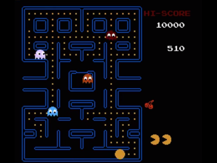 Dodge ghosts as you navigate mazes in "Pac-Man," the NES version of one of the most popular arcade games ever made.