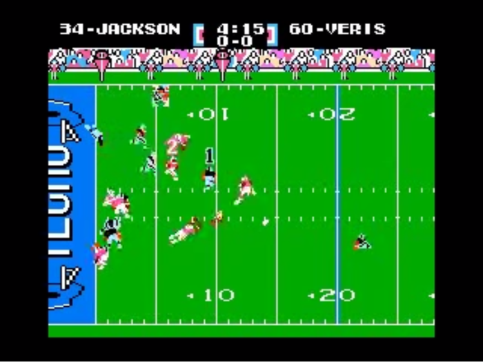 Go the distance with Bo Jackson in "Tecmo Bowl," the first football video game to feature the names of real players.