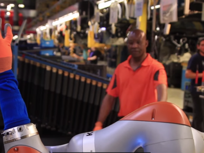 The robot is capable of learning on the job to better assist the humans its working with.