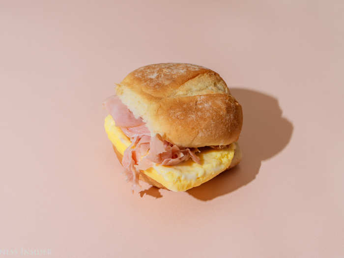 The ham and cheese breakfast slider takes the recently introduced sliders menu and adds an egg. What you see is what you get with this mini sandwich.