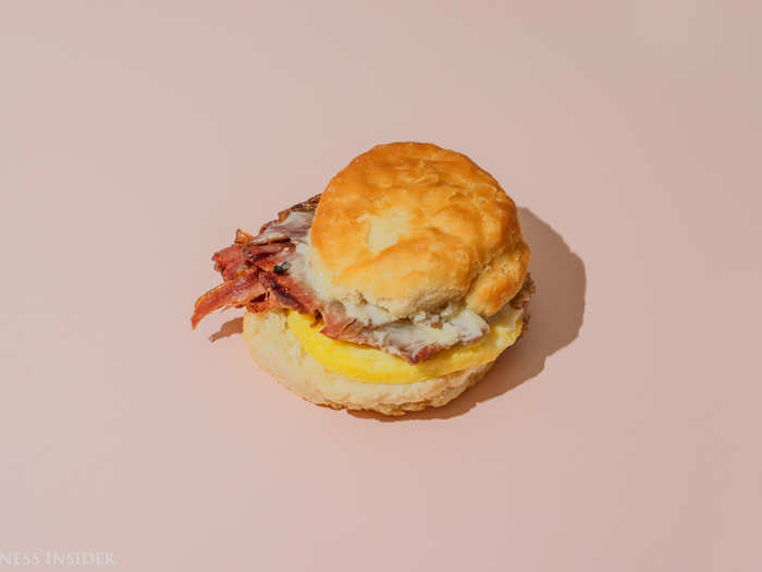 All in all, it is a surprisingly impressive and extensive breakfast menu. However, one item, currently only available in New York, stood out. The quality of the brisket biscuit shocked us — and could be one of the best breakfast sandwiches we