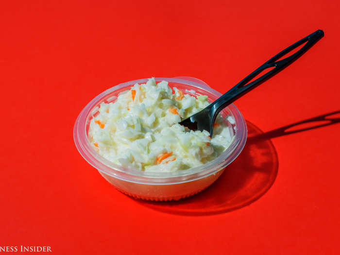 Next up: coleslaw. The slaw from KFC is incredibly sweet and watery, with little kick.