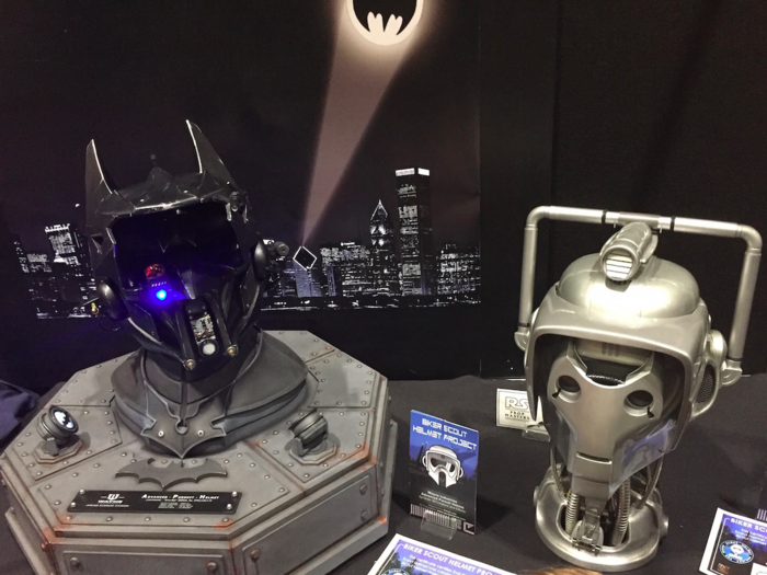 ... and these "Batman" and "Doctor Who" helmets. They