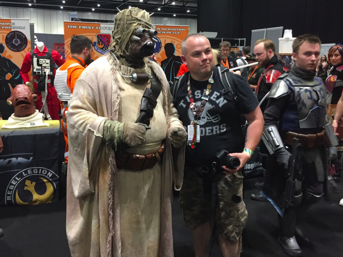 This Tusken Raider wandered around, posing for photos.