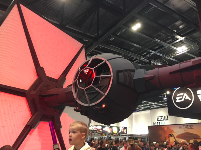 This First Order TIE fighter loomed over the convention.