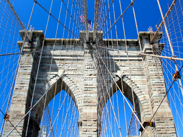 Built in 1883, the Brooklyn Bridge is one of the country