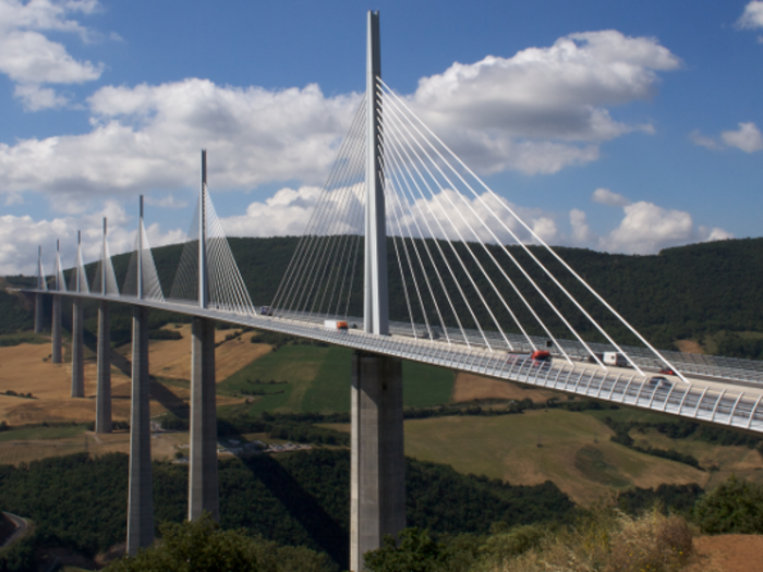 The Millau Viaduct in southern France is one of the world