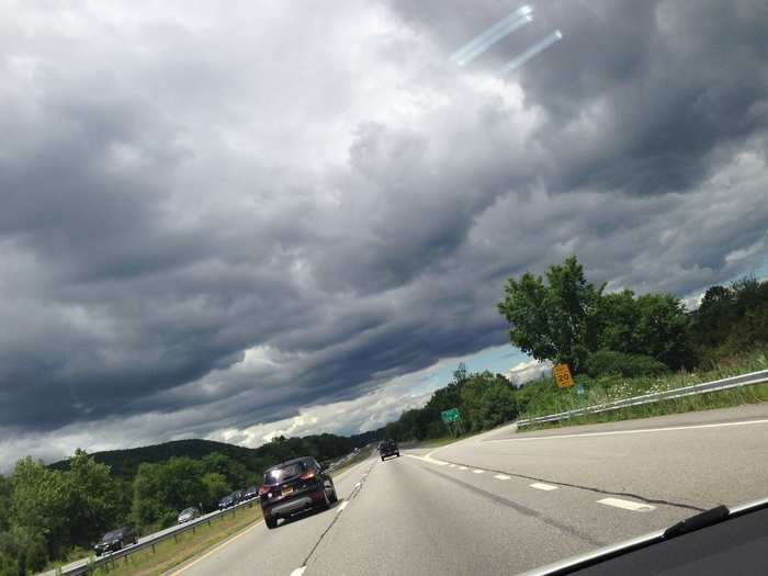 Some threatening clouds along the route. Little did I suspect that there was some dramatic foreshadowing afoot.