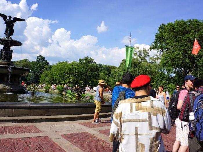 Some of us were able to log back in as we walked past the Bethesda Fountain and around the park