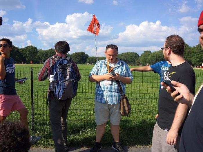 The group had a newfound energy now that the game was working. People started talking to each other more and yelling out when a rare Pokémon would appear.