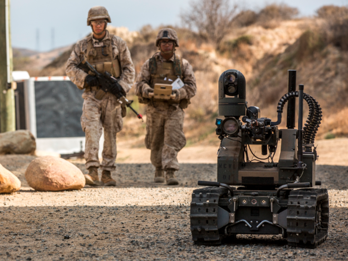 Infantry Marines with 3rd Battalion, 5th Marines were testing it out last week to see how it would mesh within their unit and work alongside them.