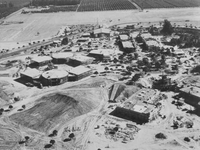 Disney settled for 160 acres of orange groves in beautiful Anaheim, California. Construction began in 1954, just 12 months before the park