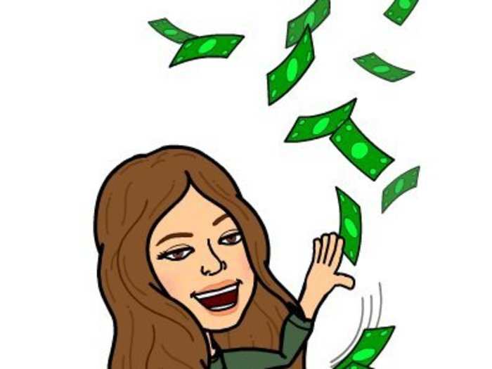 When I want to buy everyone drinks, my bitmoji is like: