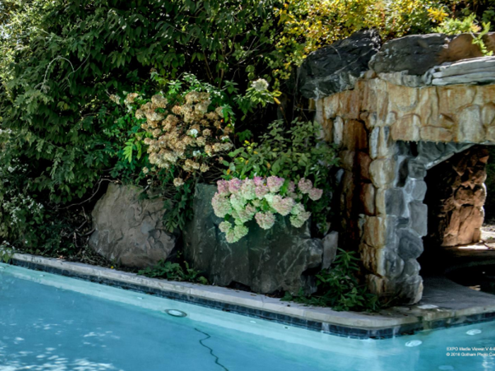 And this pool with a stone archway and surrounding foliage has likely hosted more than a few extravagant pool parties.