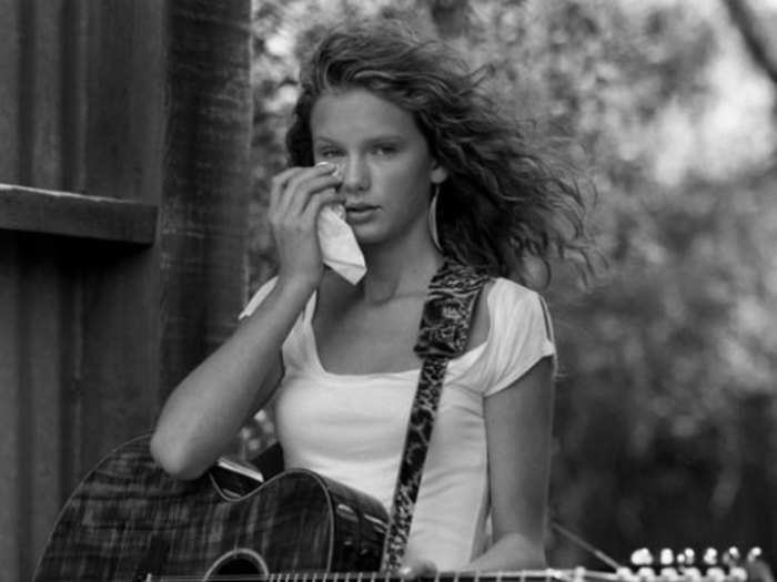 In 2003 — a few years before her hit "Teardrops on My Guitar" — Taylor Swift gave the appearance that she actually was crying onto her guitar for Abercrombie.