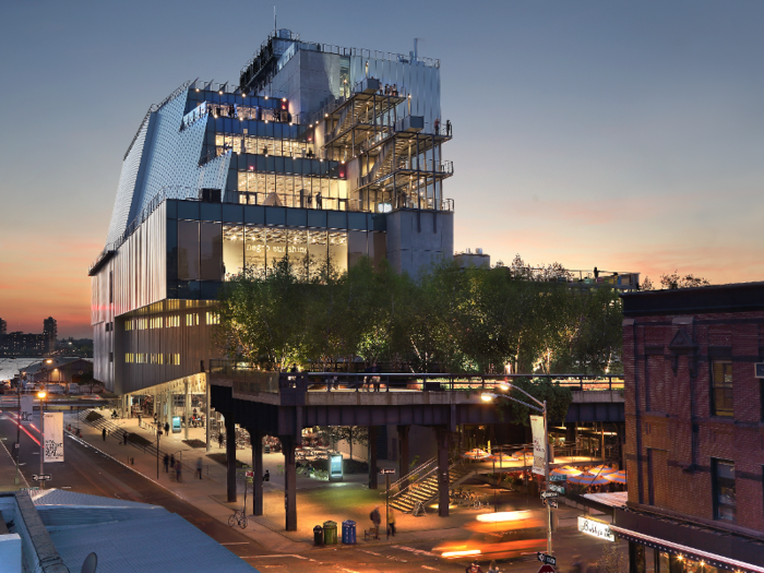 WHITNEY MUSEUM OF AMERICAN ART: The new Whitney museum sits between the Hudson River and the south end of the High Line. It