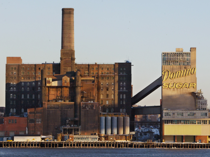 DOMINO SUGAR REFINERY: At one point this was the largest sugar refinery in the world, but industrial use stopped in 2004. Parts of the complex have since been given landmark status