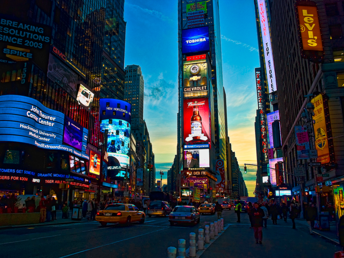 ONE TIMES SQUARE: The focal point of Times Square was originally built to be the headquarters of the New York Times, though they moved out after less than a decade. Currently, the building is almost totally unoccupied, but the revenue it brings in from the famous billboards make it one a extremely valuable piece of real estate.