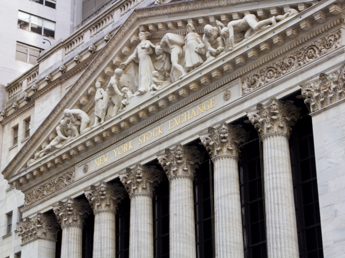 NEW YORK STOCK EXCHANGE: The trading floor within the Stock Exchange building is very high tech, but the exterior harkens back to the ancient Greeks with its imposing marble columns.