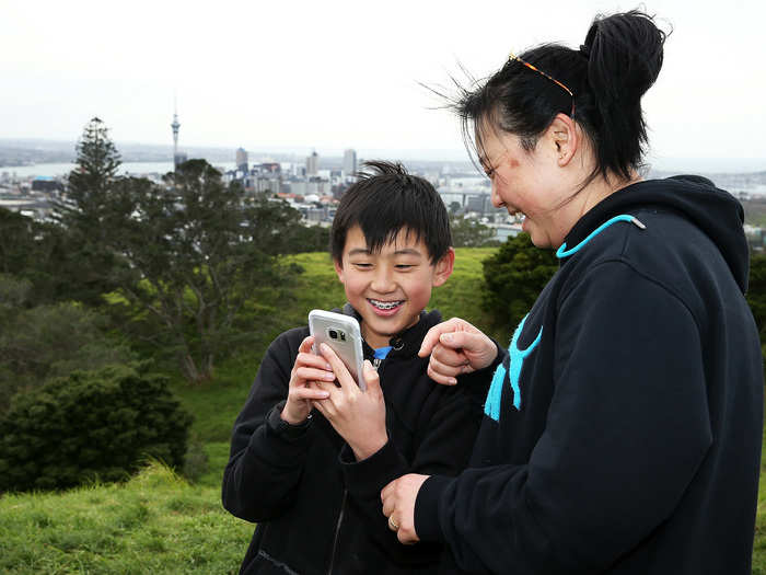 When "Pokémon GO" was released in New Zealand, Elaine Chung and her son Samuel decided to play the game together.