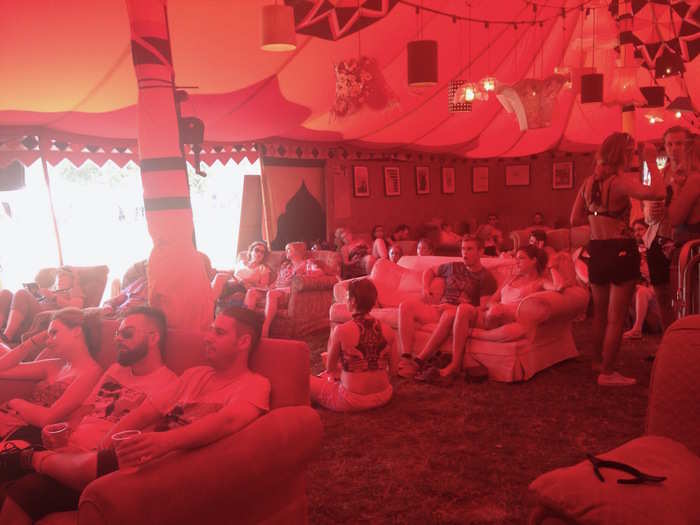 At The Living Room, audience members can sit on sofas, drink cream tea, and pretend they