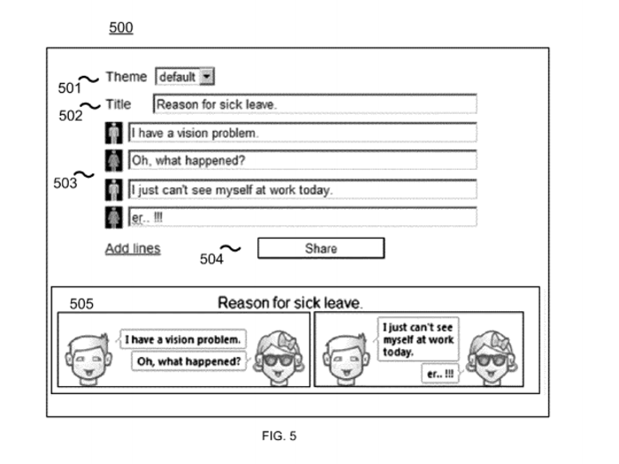 Not all Google patents are for hardware, this one filed in 2010 will transform your conversations into a comic strip.