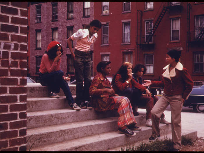 Young girls at Lynch Park, Brooklyn.