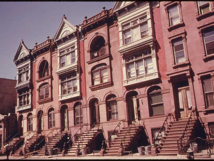 Turn of the century brownstone apartments.