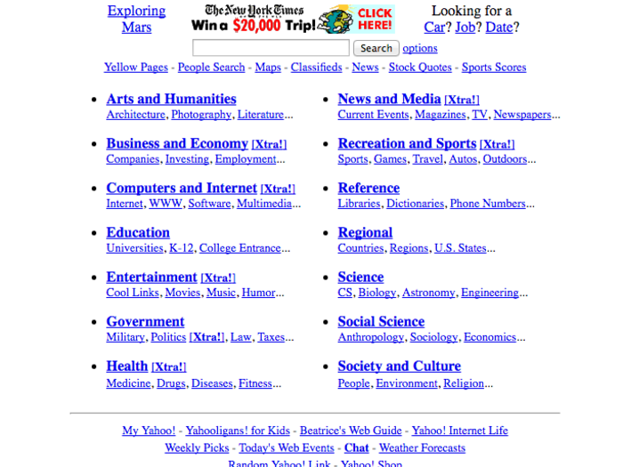 By 1996 the site looked like this. The company had its initial public offering in April of that year, closing at $33, up 270% from its IPO price.