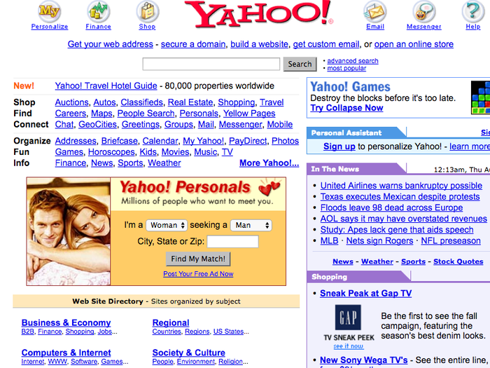 In March 2001, Yahoo CEO Tim Koogle stepped down, replaced by Terry Semel. You