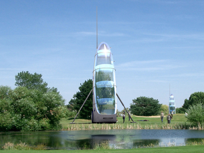 The Mercury House Two vertical pod was designed by Italian company Architecture and Vision in 2004.