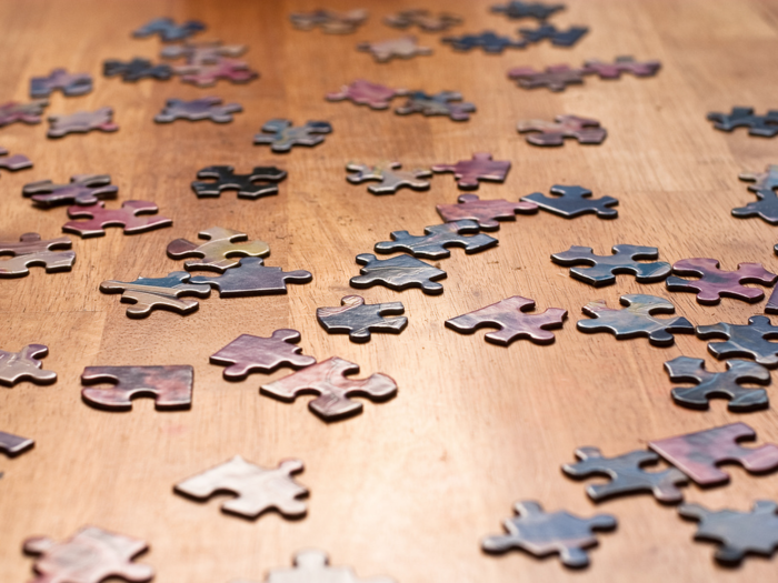 JIGSAW PUZZLE: The first puzzle was invented around 1760 by an English mapmaker, and they became something of a craze in the 1930s until TV came around in the 1950s.