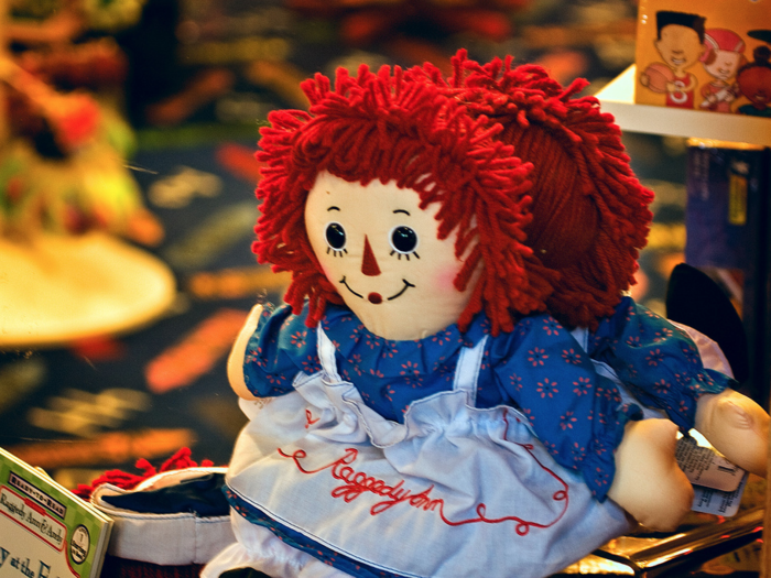 RAGGEDY ANN: This cloth doll was one of the first real tie-ins. The doll was created in 1915, and a book series about the character followed three years later.